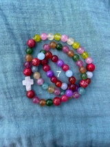 Rosario pulsera collar piedra redonda