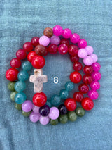 Rosario pulsera collar piedra redonda