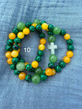 Rosario pulsera collar piedra redonda