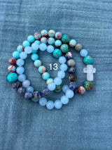 Rosario pulsera collar piedra redonda