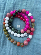 Rosario pulsera collar piedra redonda