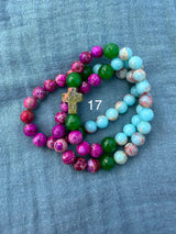 Rosario pulsera collar piedra redonda