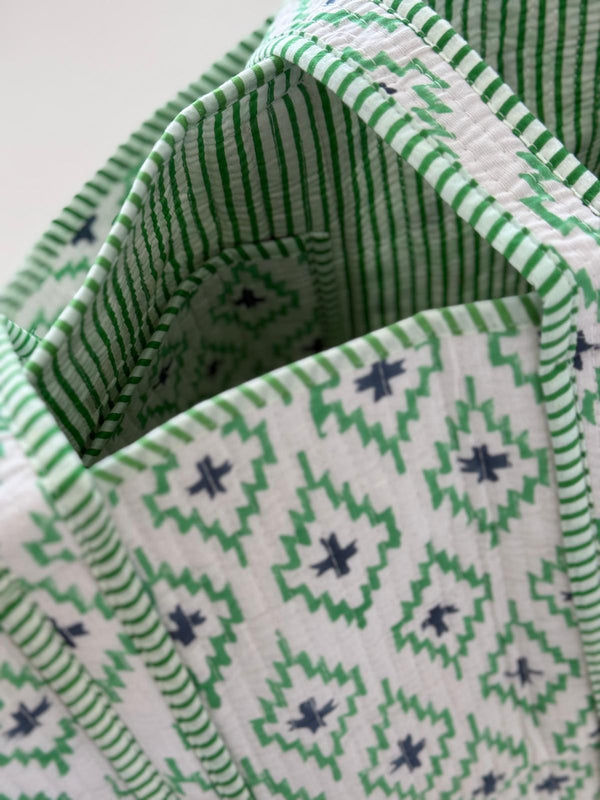 Bolso Tote Bag Rombos Verde