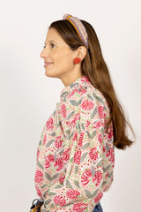 Camisa flores rosa/verde