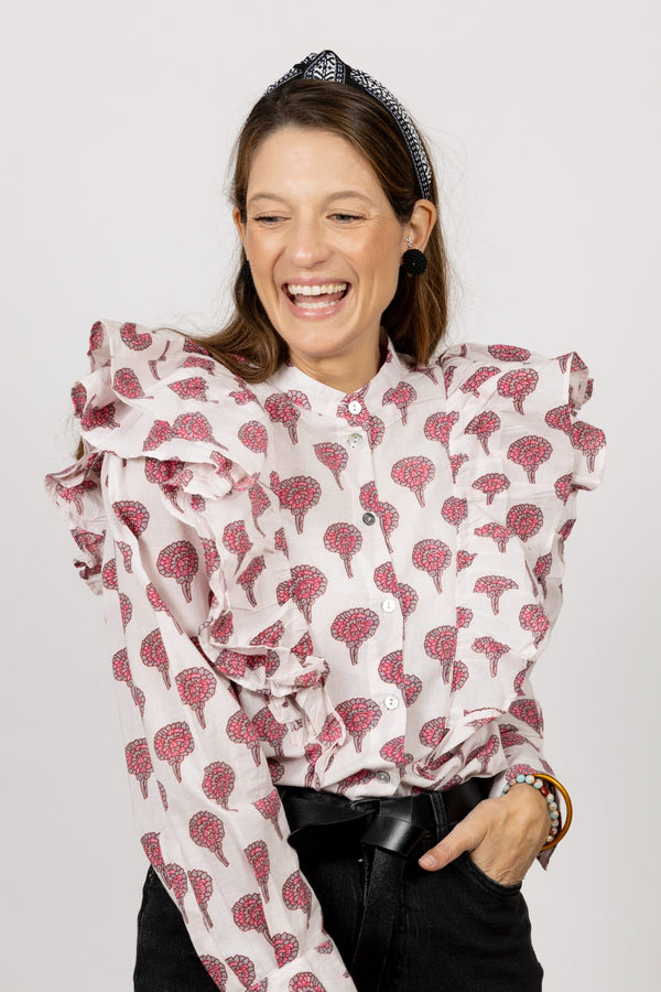 Camisa flor rosa
