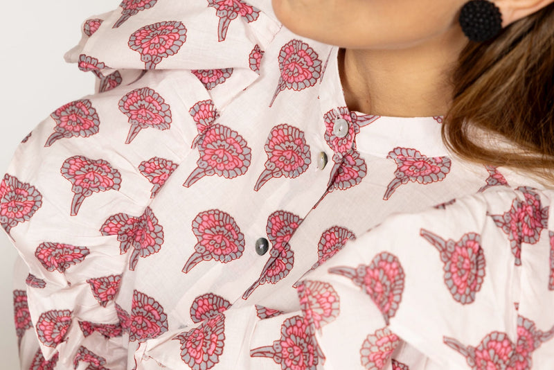 Camisa flor rosa