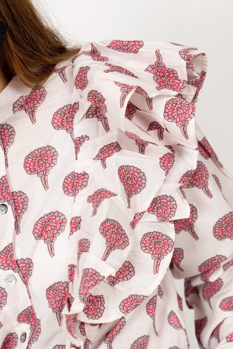 Camisa flor rosa