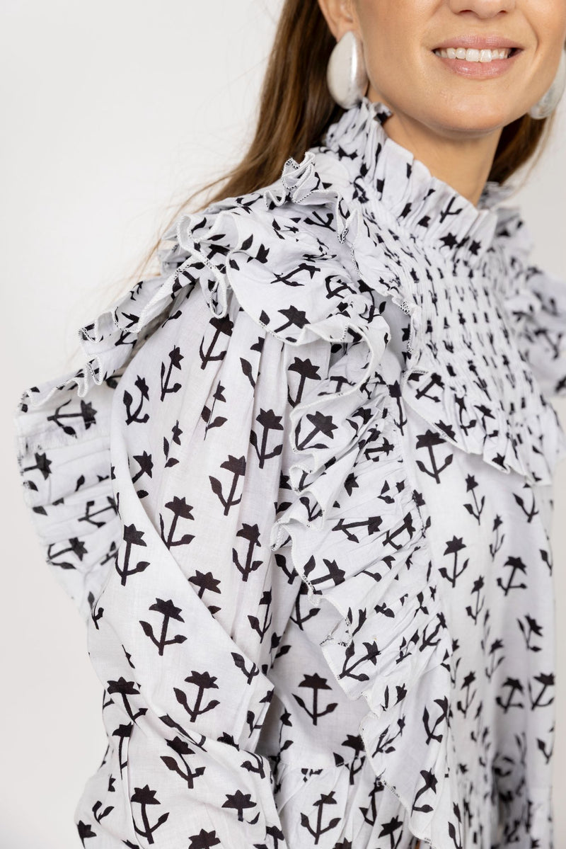 Camisa flor negra