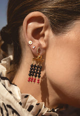Pendientes cuentas negro y rojo
