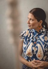 Pendientes flecos naranja y verde