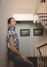 Pendientes flecos naranja y verde