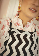 Camisa pluma rosa mangas cortas