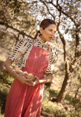 Pendientes cuentas negro y rojo