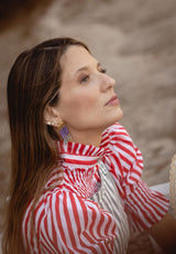 Pendientes cuentas azul