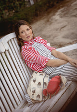 Camisa cuello rayas rojas