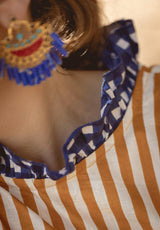 Pendientes flecos azul y rojo