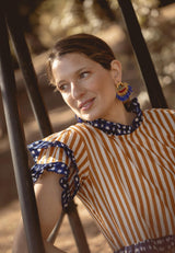 Pendientes flecos azul y rojo