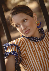 Pendientes flecos azul y rojo