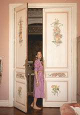 Vestido rayas morado