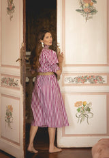 Vestido rayas morado