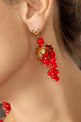 Pendientes racimo coral