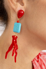 Pendientes combi coral