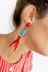 Pendientes combi coral