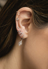 Pendientes salamanquesita plata