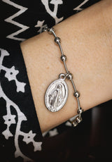 Pulsera Virgen Medalla Milagrosa Bolitas