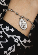 Pulsera Virgen Medalla Milagrosa Bolitas