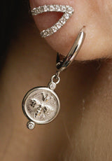 Aros moneda abeja plata