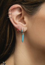 Aros rock turquesa plata