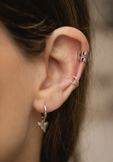 Ear cuff gordo doble plata