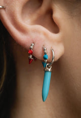 Aros rock turquesa plata