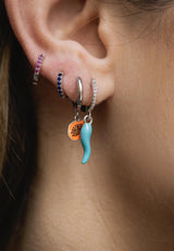 Aros brillantes rosa plata