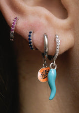 Aros brillantes rosa plata