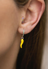 Aros brillantes multicolor plata