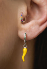 Aros chili amarillo plata