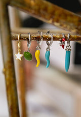 Aros chili turquesa plata