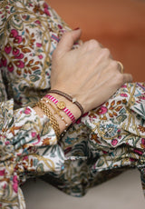 Pulsera Cruz Bolitas Colores