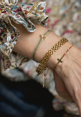 Pulsera tela madeira