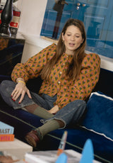 Chaqueta ocre flores