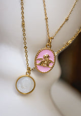 Colgante Ángel de la Guarda Rosa