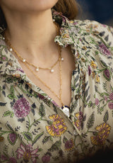 Colgante Medalla Ángel de la Guarda Nácar Perlado Azul