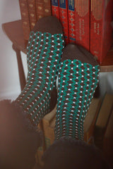 Calcetines estampados rombo marrón