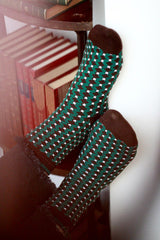 Calcetines estampados rombo marrón