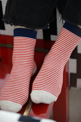 Calcetines rayas rojo
