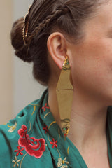 Pendientes largos rombo