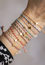 Pulsera cuerda cruz colores