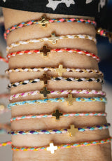 Pulsera cuerda cruz colores